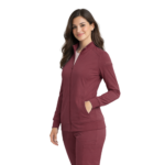 M&M Scrubs Women’s Zip-Front Warm-Up Jacket – 4-Way Stretch Medical Scrub Jacket - Image 3