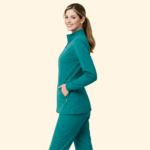 M&M Scrubs Women’s Raglan Zip-Front Warm-Up Jacket – 4-Way Stretch Medical Scrub Jacket - Image 2