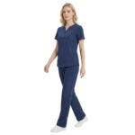 M&M SCRUBS Women's Ultra Soft Drop-Neck 2 Pocket Scrub Set - Image 3