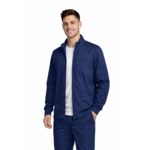 M&M SCRUBS Men’s Scrub Jacket Zip Front – Stretch Medical Warm-Up Jacket with 5 Pockets, ID Loop