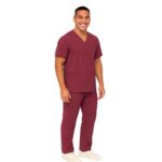 M&M SCRUBS Men's Scrub Set – Stretch V-Neck Multi-Pocket Mens Medical Uniform Scrubs Top & Cargo Pants - Image 3
