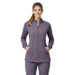 M&M SCRUBS Women’s Full Zip Scrub Jacket – 4-Way Stretch Warm-Up Jacket with Stand Collar, Moisture-Wicking - Image 6