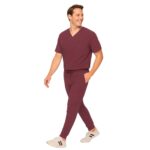 M&M SCRUBS Men's Jogger Scrub Set – Luxe Stretch Medical Uniform, V-Neck Scrubs Top & Jogger Pants - Image 2