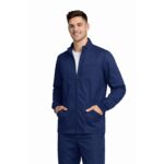 M&M SCRUBS Men’s Scrub Jacket Zip Front – Stretch Medical Warm-Up Jacket with 5 Pockets, ID Loop - Image 5