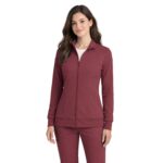 M&M SCRUBS Women’s Zip Front Scrub Jacket – 4-Way Stretch, Moisture Wicking Warm-Up Medical Jacket - Image 2