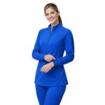 M&M SCRUBS Women’s Full Zip Scrub Jacket – 4-Way Stretch Warm-Up Jacket with Stand Collar, Moisture-Wicking - Image 2