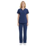 M&M SCRUBS Women's Ultra Soft Drop-Neck 2 Pocket Scrub Set - Image 4
