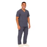 M&M SCRUBS Men's Scrub Set – Stretch V-Neck Multi-Pocket Mens Medical Uniform Scrubs Top & Cargo Pants - Image 7