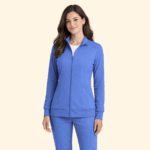 M&M Scrubs Women’s Zip-Front Warm-Up Jacket – 4-Way Stretch Medical Scrub Jacket
